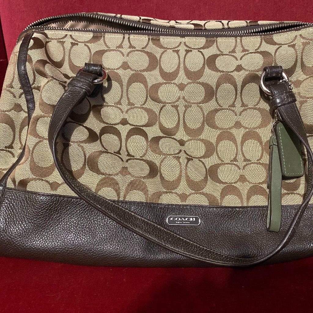 Medium Brown And Tan Coach Bag
